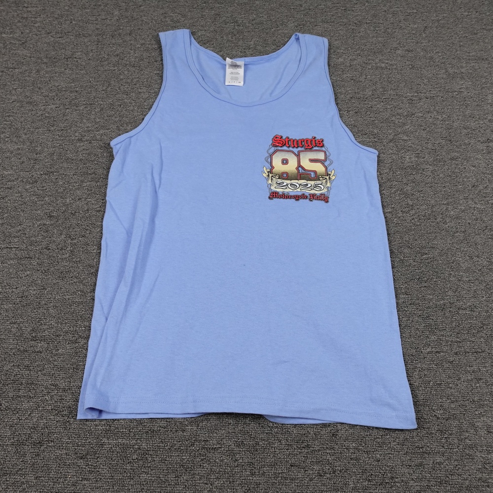 Gildan Shirt Mens Small Blue Sturgis 85 2025 Motorcycle Rally Tank Biker Tee